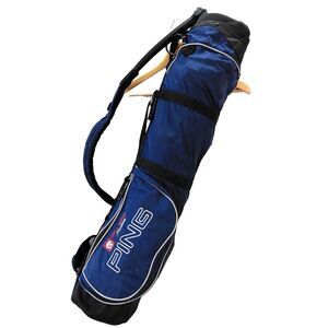 VTG PING MOON-LITE Golf Bag Blue 3 Way Karsten Sunday Range Travel John Wooden